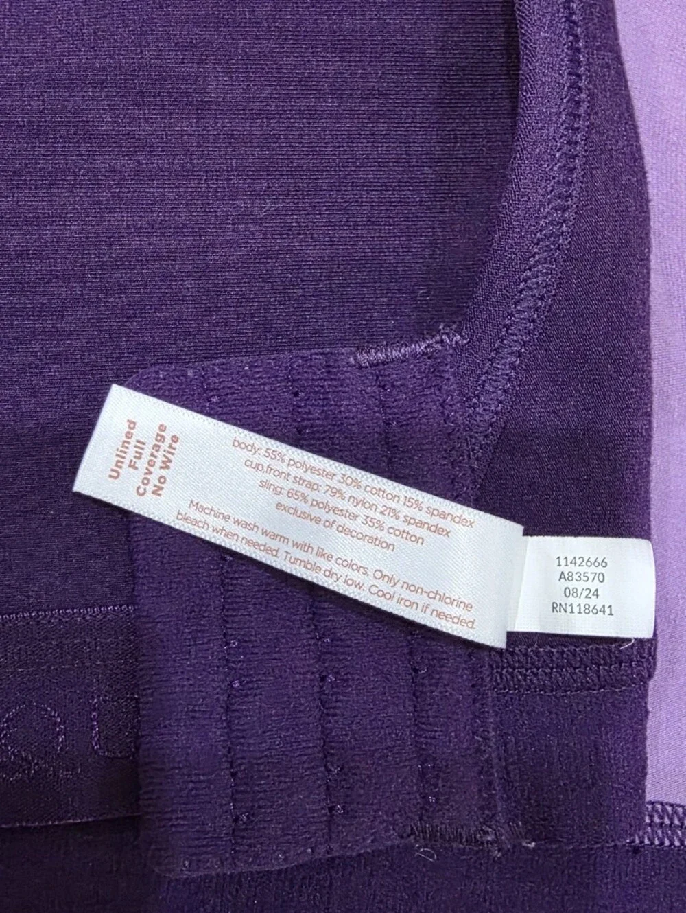 Cacique Lane Bryant 42H Purple Lace Unlined Full Coverage Underwire Bra